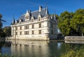 View on beautiful Chateau dÃ¢â¬â¢Azay-le-Rideau at sunny day, Loire valley, France Royalty Free Stock Photo